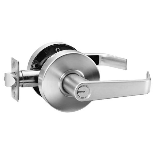 Lockset, Bed/Bath Leverset, Dull Chrome